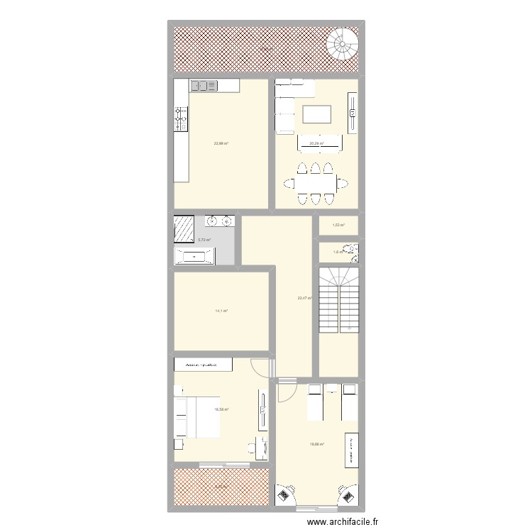 villa r+1. Plan de 0 pièce et 0 m2