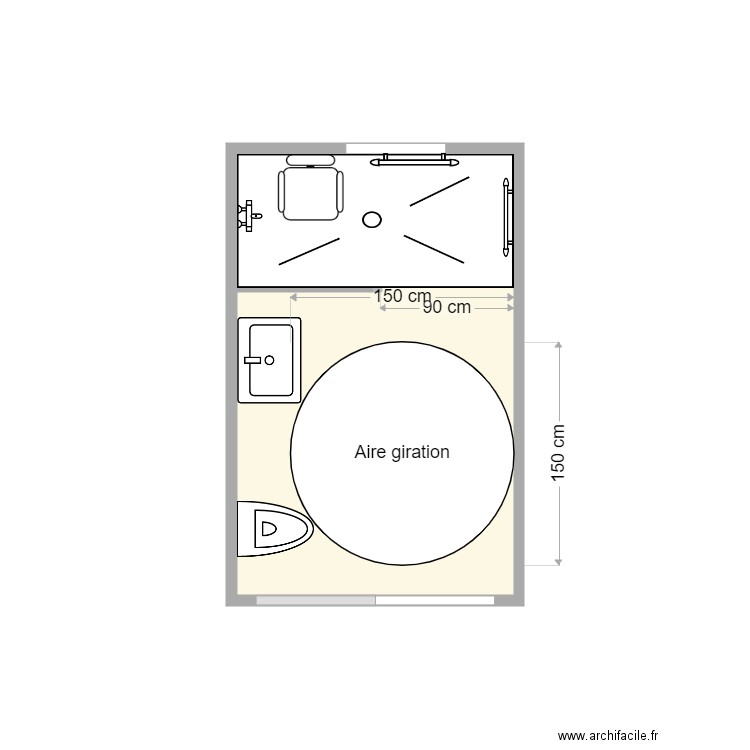 plan apres travaux Guingant. Plan de 1 pièce et 5 m2