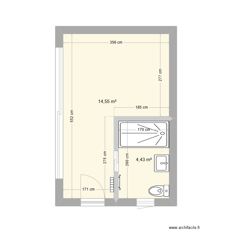 RIGAL. Plan de 2 pièces et 19 m2
