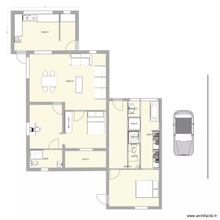 PLAN. Plan de 10  et 104 m²