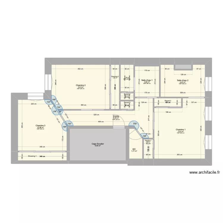 Jerome Auch Projet 2 eme &eacute;tage. Plan de 