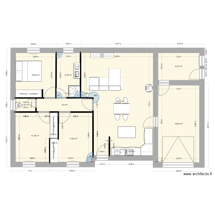 Plan 3 Remi. Plan de 9 pièces et 110 m2