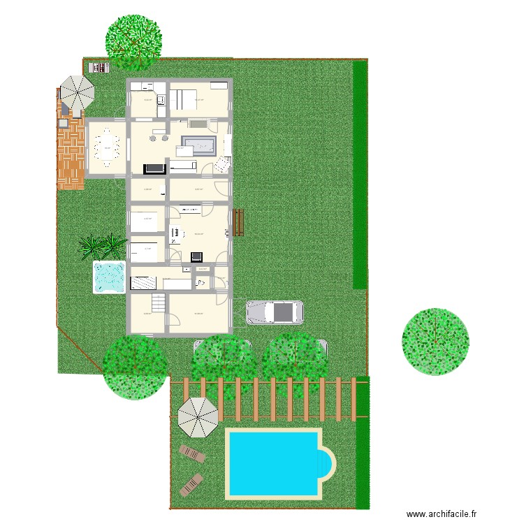 PROJET MALPLAQUET. Plan de 14 pièces et 118 m2