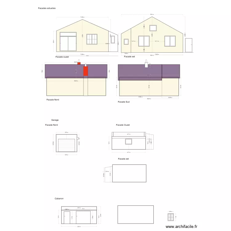 plan facades actuelle. Plan de plan facades actuelle. Plan de