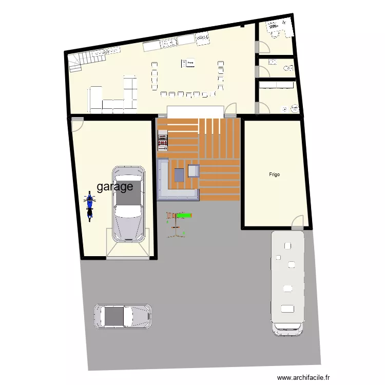 V HGO. Plan de 7  et 222 m²