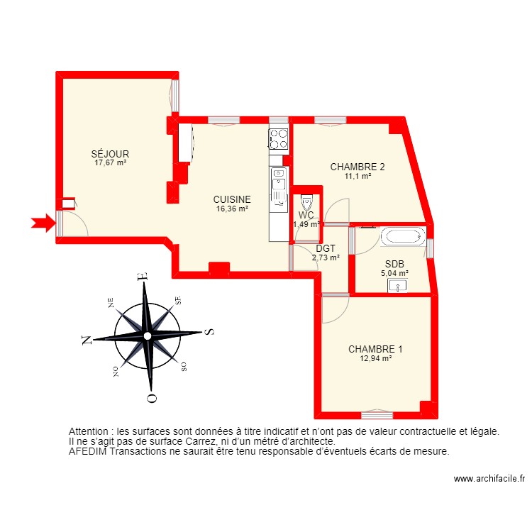 BI16279 - . Plan de 14 pièces et 75 m2