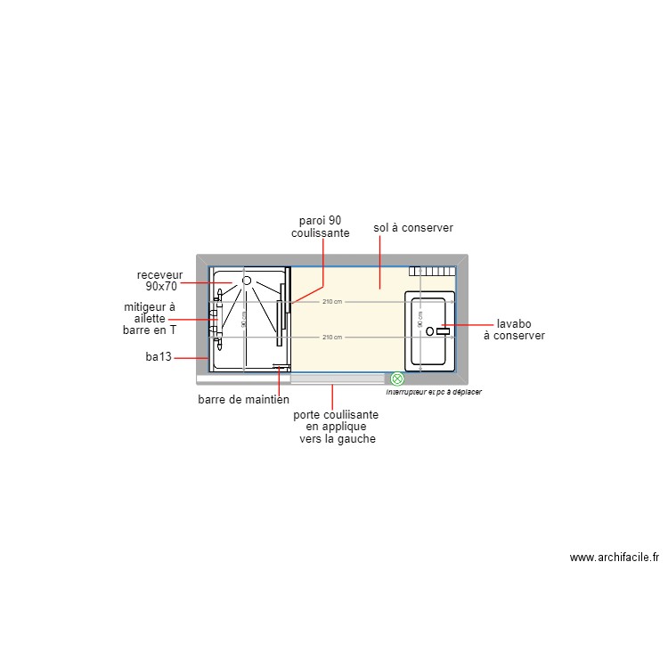 raynaud. Plan de 1 pièce et 2 m2