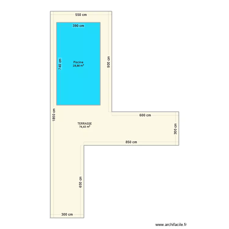 Paupe - Terrasse. Plan de 2 et 132 m² Paupe - Terrasse. Plan de 2 et 132 m²