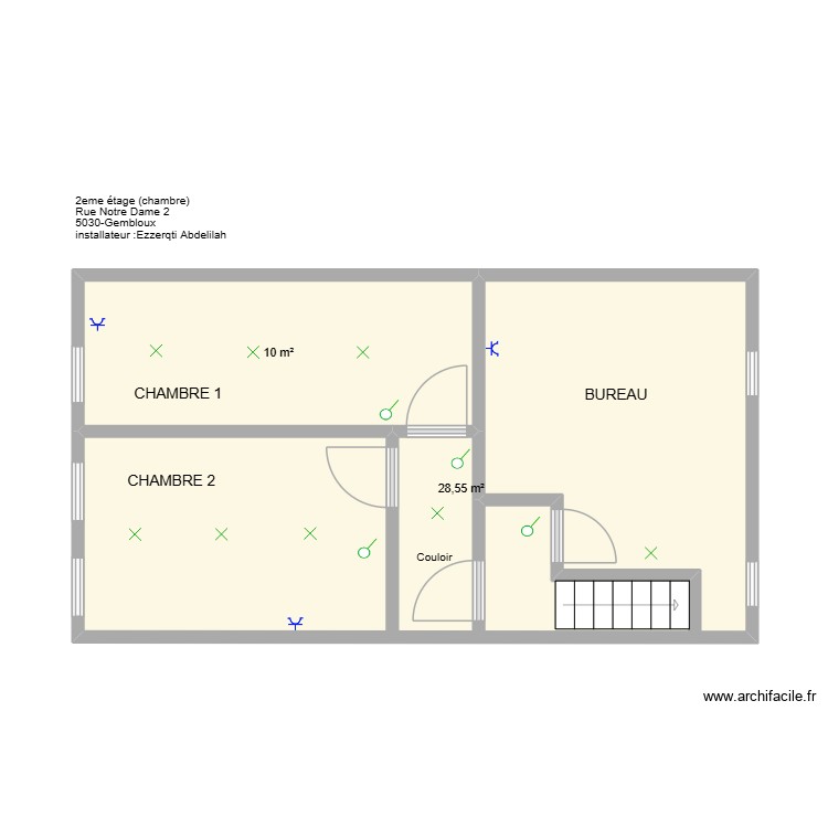 2eme etage chambre. Plan de 0 pièce et 0 m2