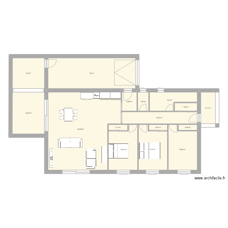 PLAN SECONDAIRE. Plan de 16 pièces et 150 m2