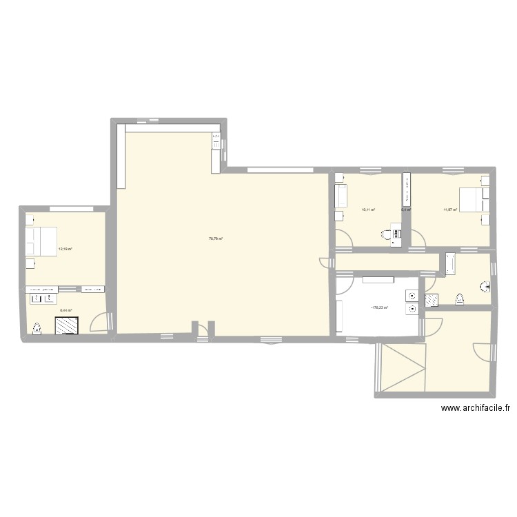 projet 1. Plan de 7 pièces et 129 m2