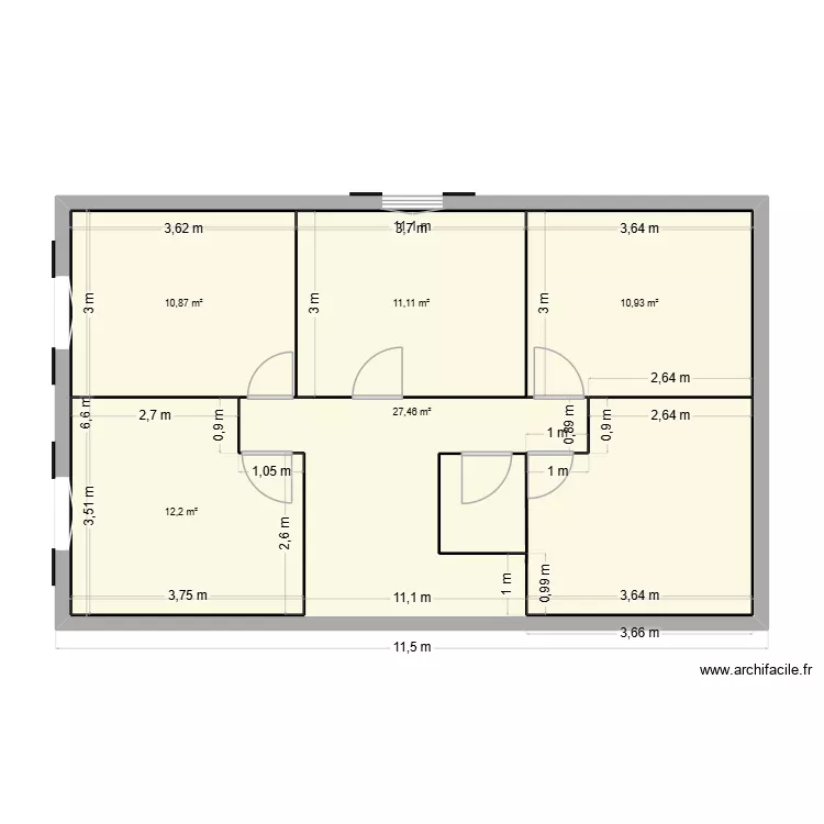AGRANDISSEMENT SAJAS new. Plan de 5  et 118 m²