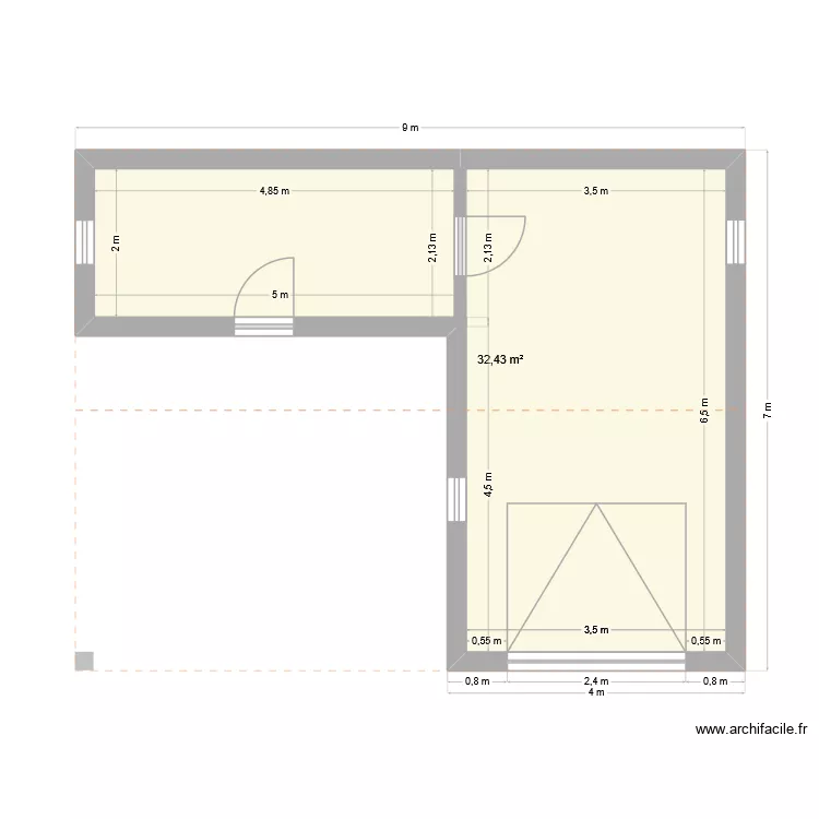 Abris. Plan de 1 et 32 m² Abris. Plan de 1 et 32 m²