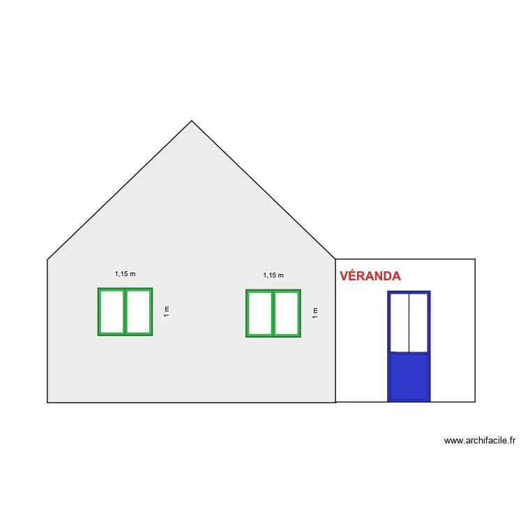 FERRON FACADE nord  c&ocirc;t&eacute;. Plan de 