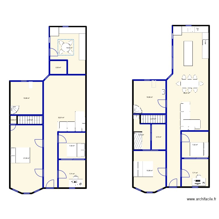 25e. Plan de 17 pièces et 199 m2