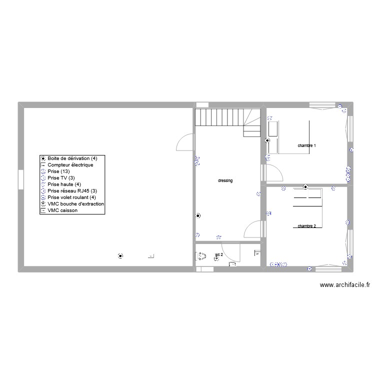 antoine léo 1er etage pc. Plan de 5 pièces et 113 m2