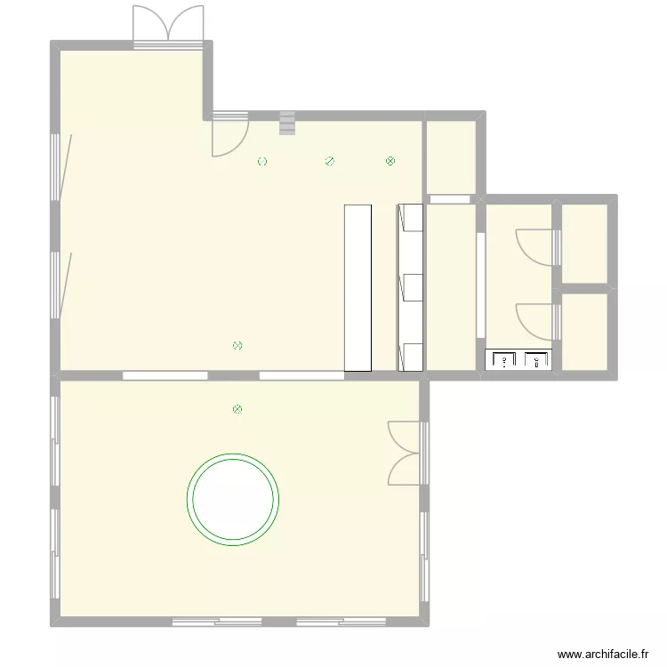Exo restaurant. Plan de 7  et 106 m²
