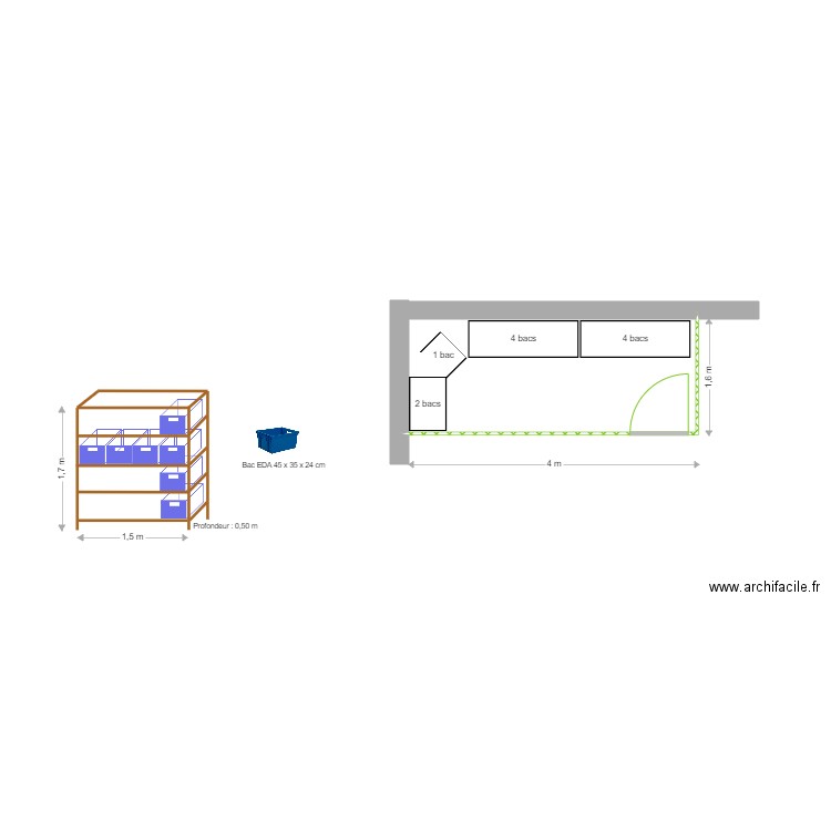 Etagère. Plan de 0 pièce et 0 m2