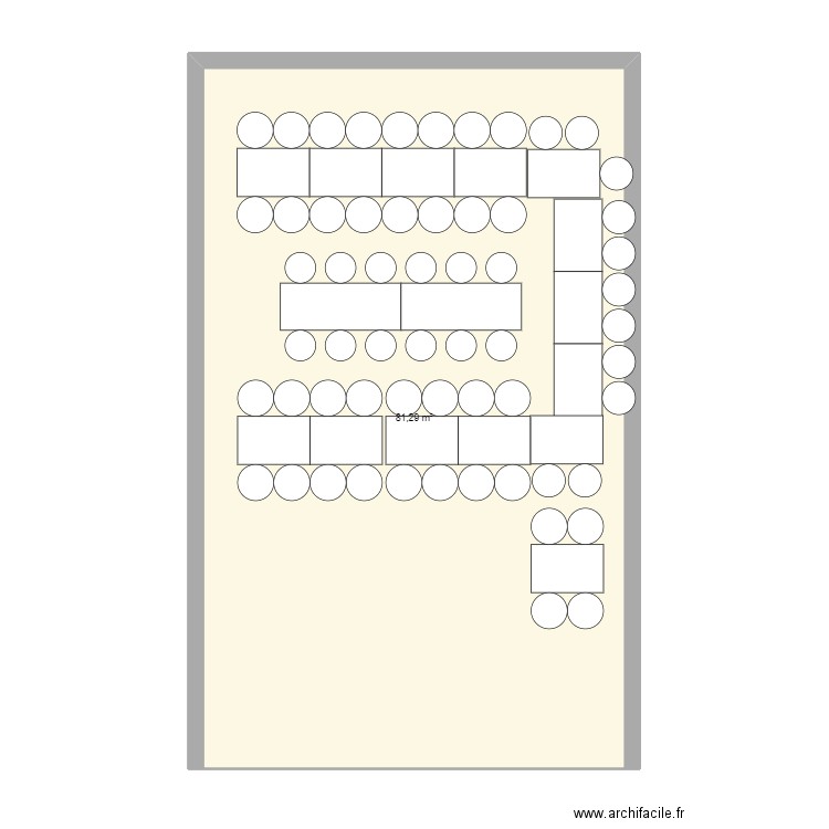 plan table 2. Plan de 1 pièce et 81 m2