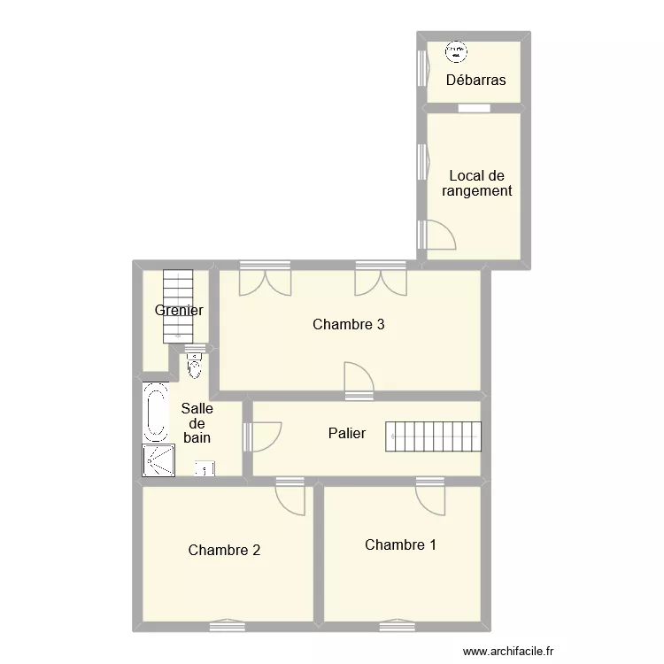 sith etage. Plan de 8  et 97 m²