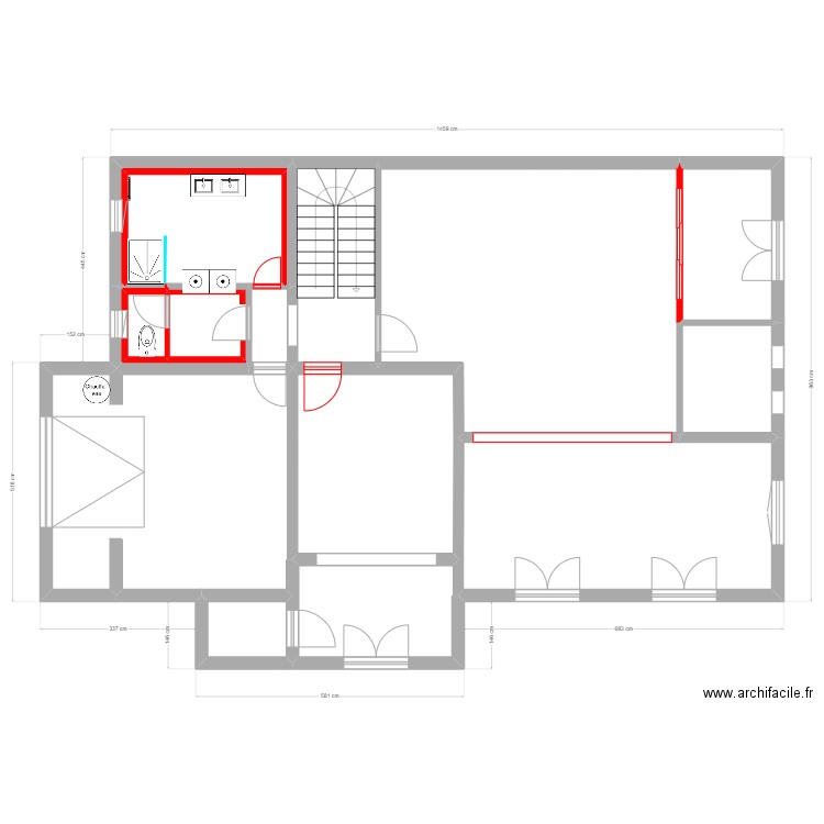 MOREAU RDC 4. Plan de 13 pièces et 132 m2