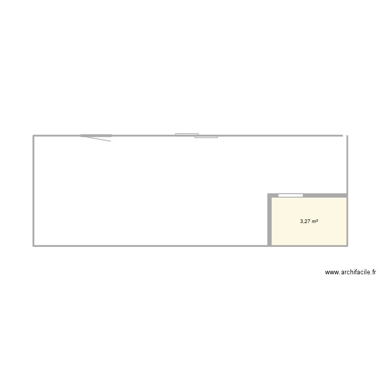 studio actuel. Plan de 1 pièce et 3 m2