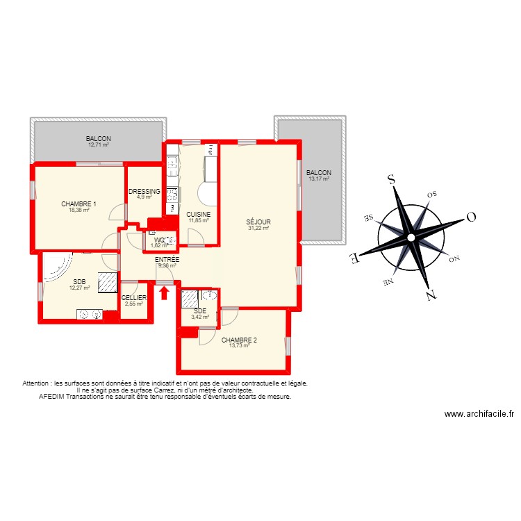 BI 18813 - . Plan de 21 pièces et 166 m2