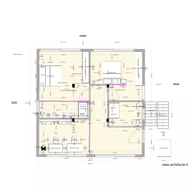 Etage surface 54m2 V3 nouveau. Plan de Etage surface 54m2 V3 nouveau. Plan de