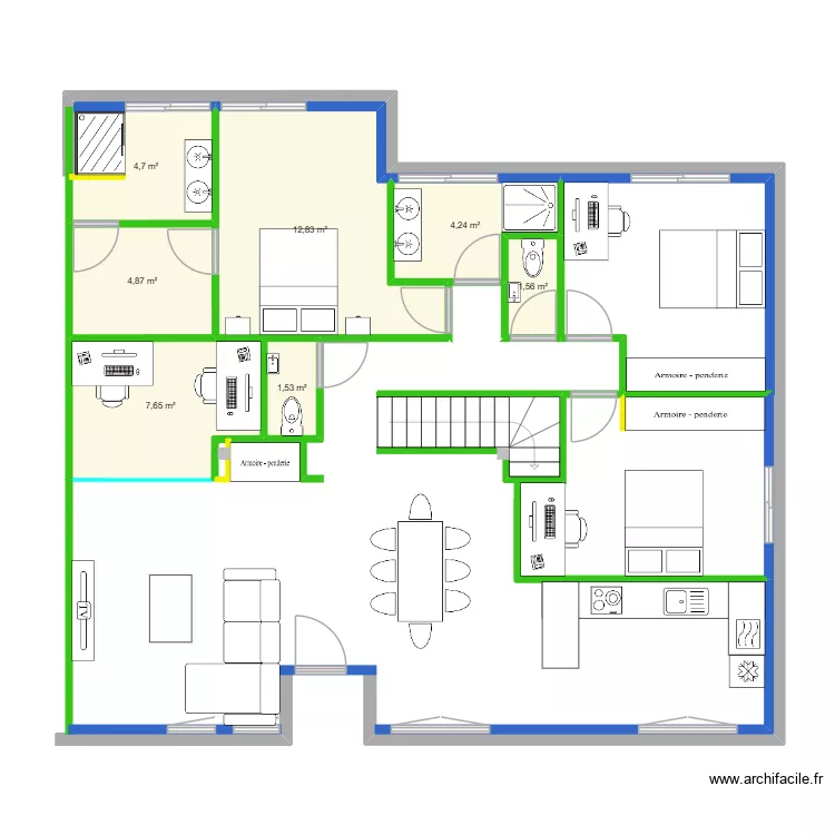 Lorietan modif. Plan de 7  et 37 m²
