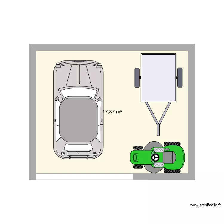Garage 1. Plan de 1 et 18 m² Garage 1. Plan de 1 et 18 m²