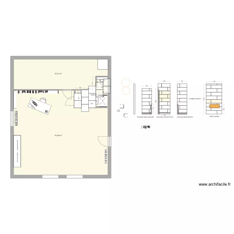 sdb haut 2025_70x90_carrelage60x60. Plan de 