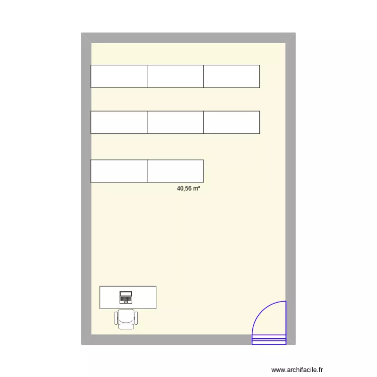 saladecomputadores. Plan de 1  et 41 m²