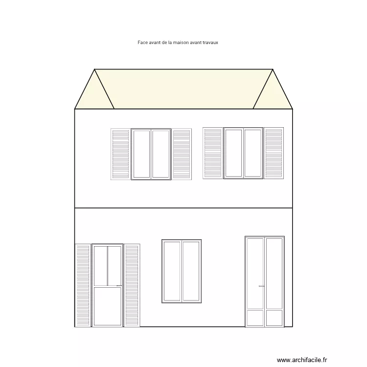 Facade avant avant. Plan de Facade avant avant. Plan de