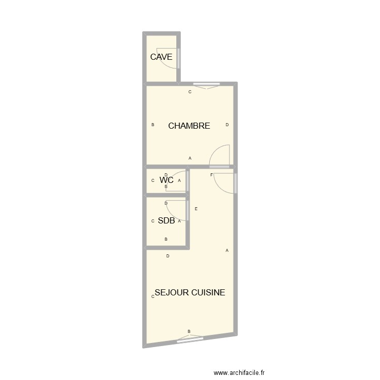 PLAN SIFFRE RDC GAUCHE PB. Plan de 5 pièces et 20 m2