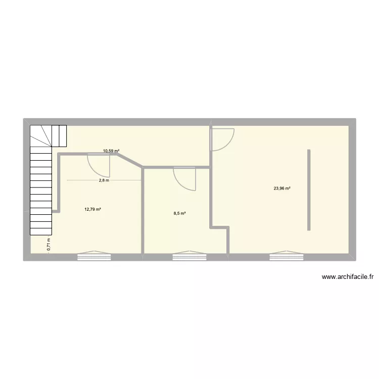 1er &eacute;tage. Plan de 4  et 56 m²