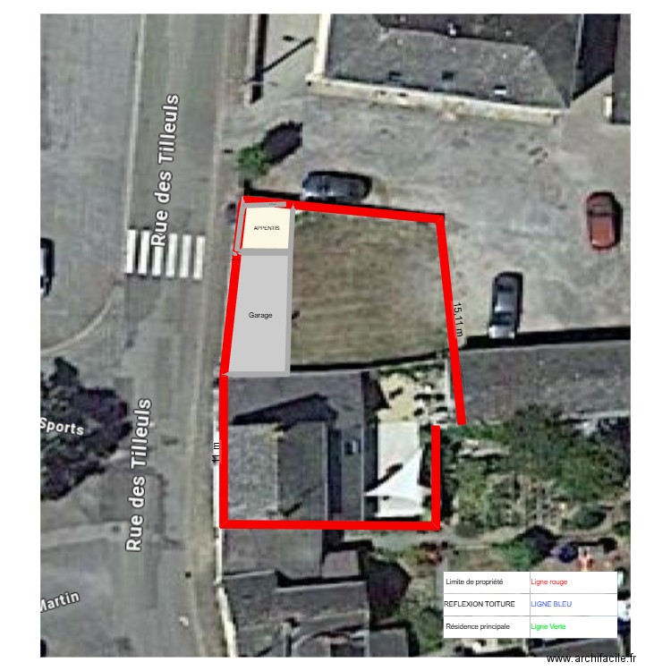 PLAN DE MASSE APPENTI. Plan de 4 pièces et 44 m2