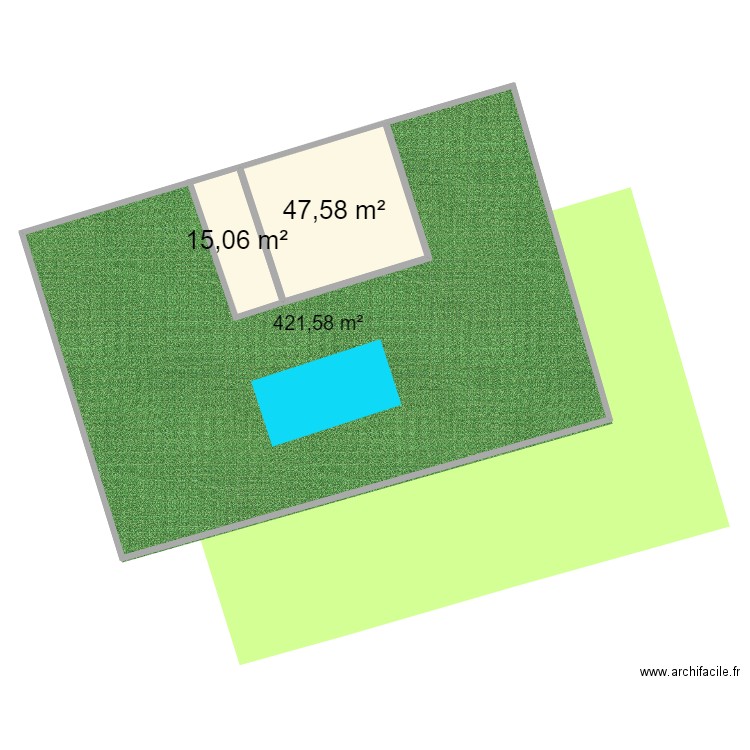 abc. Plan de 2 pièces et 63 m2