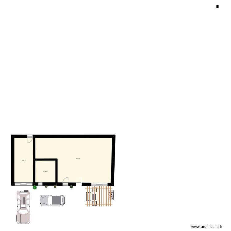 Maison. Plan de 3 pièces et 96 m2
