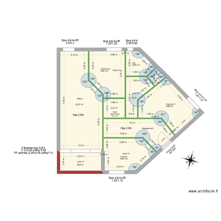PUTI Preca LRSY. Plan de 8 pièces et 75 m2
