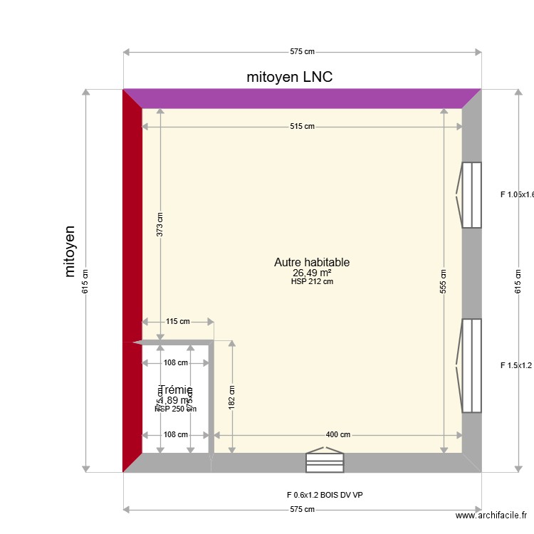 BEDARIOL. Plan de 4 pièces et 57 m2