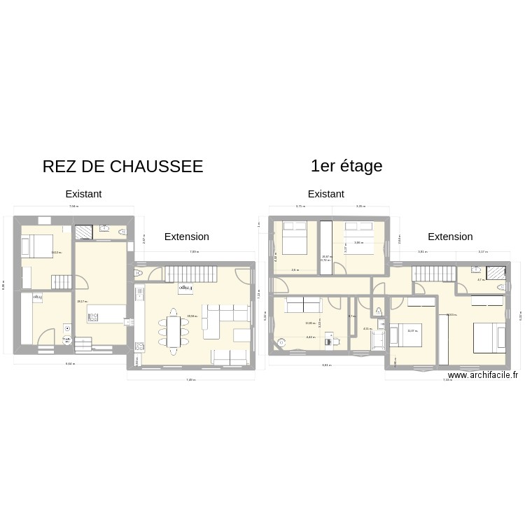 maison cuisine en long. Plan de 10 pièces et 168 m2
