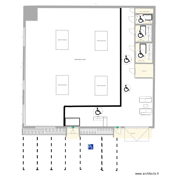 SALLE FFG - APRES TRAVAUX v2. Plan de 13 pièces et 51 m2