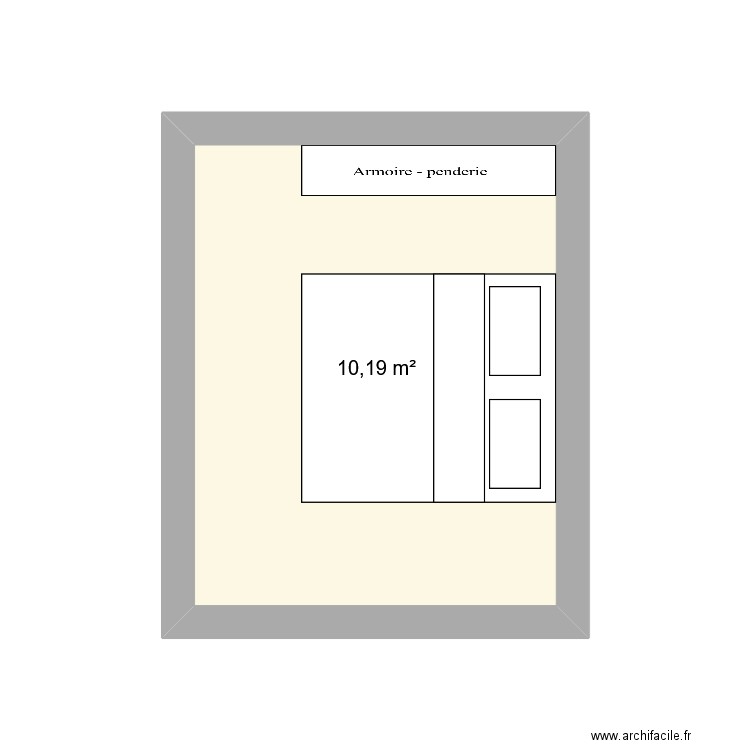 maison orly parc des cloches chambre 1. Plan de 1 pièce et 10 m2