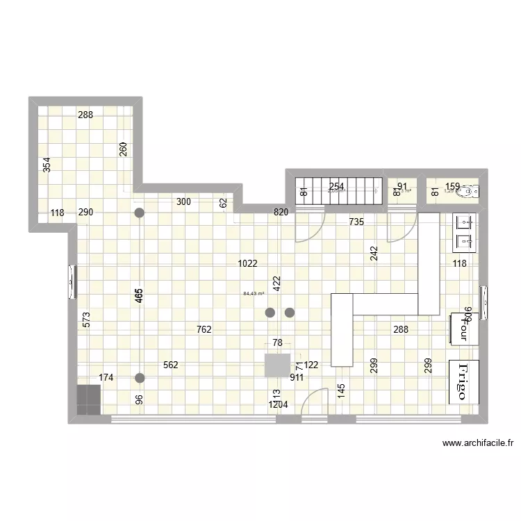 123. Plan de 4  et 88 m²
