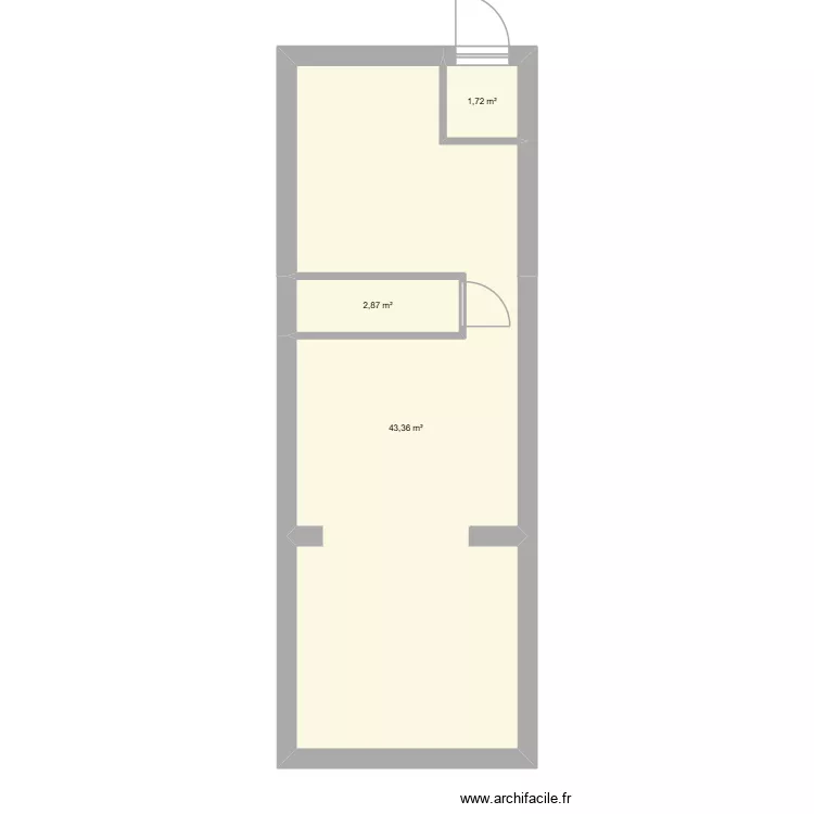 MONIEZ. Plan de 3 pièces et 48 m²