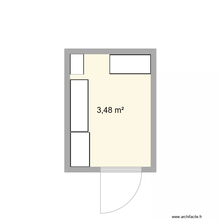 cave. Plan de 1  et 3 m²