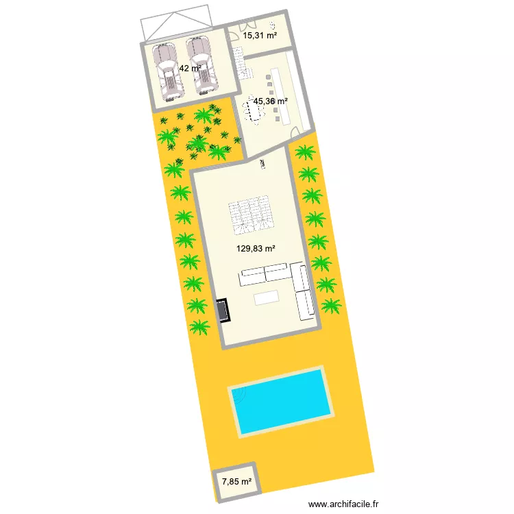 esp. Plan de 5 pièces et 240 m²