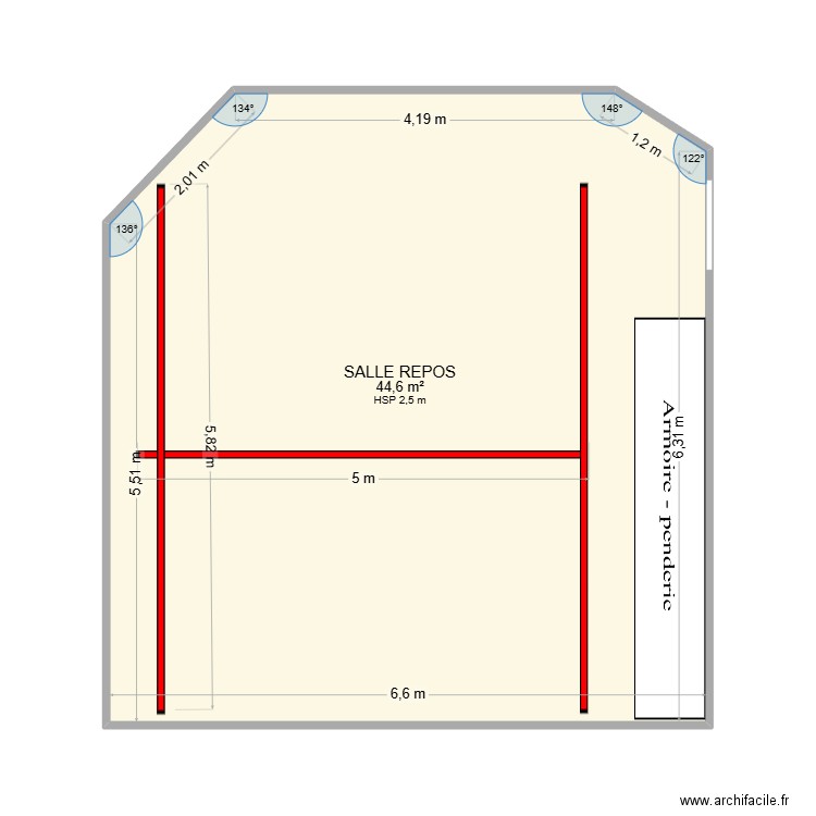 ADIMC 16 SALLE DE REPOS. Plan de 1 pièce et 45 m2