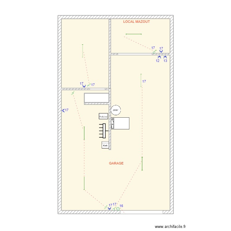 Marius Feunkeu. Plan de 11 pièces et 135 m2