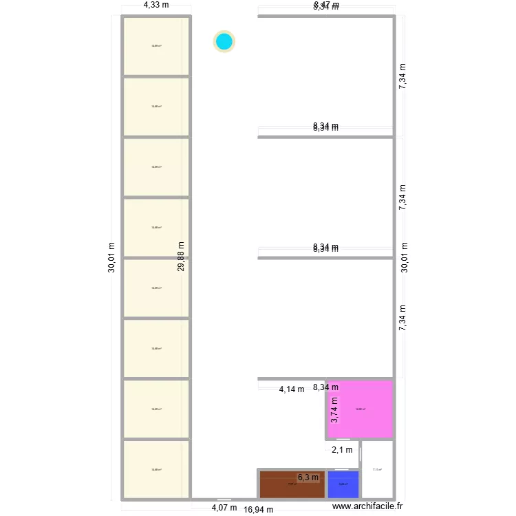 elevage. Plan de 12  et 150 m²